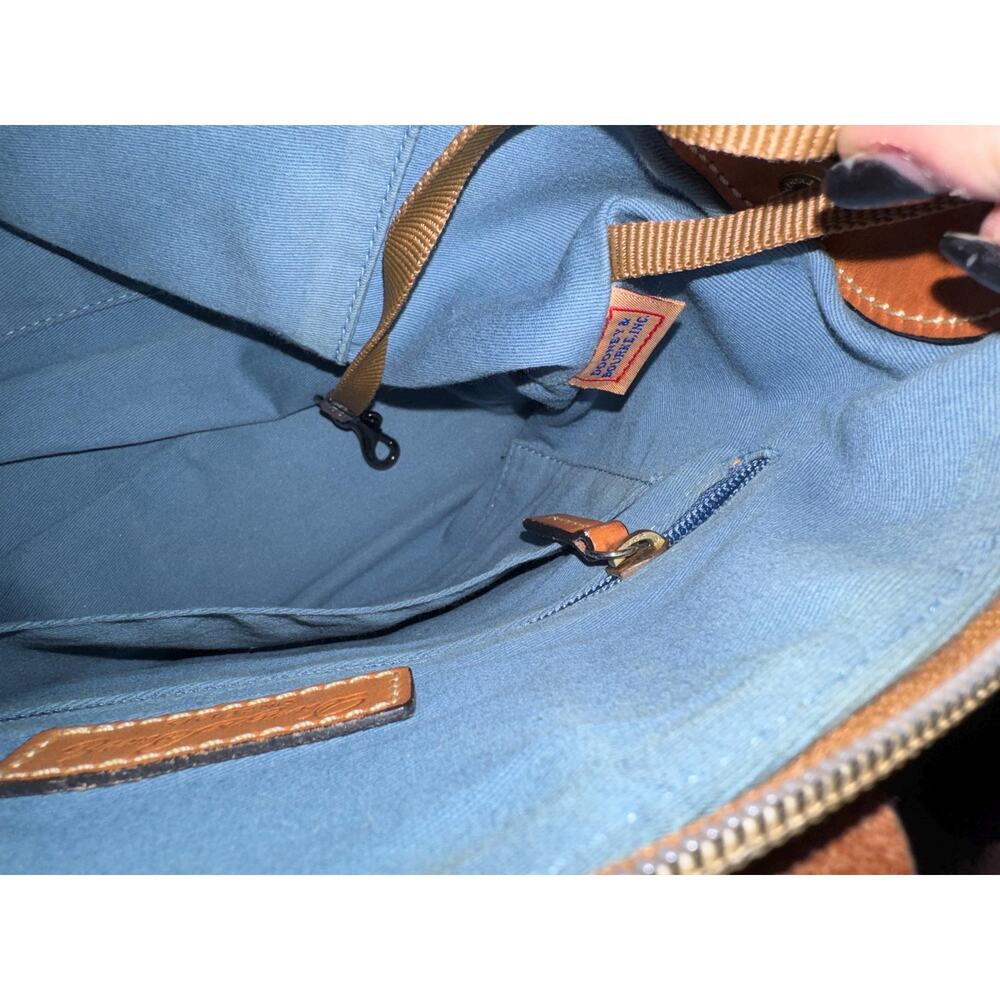 Dooney & Bourke Tropical Fern Satchel Handbag Sky Blue Green (11.5x9x6 inches) - Picture 11 of 14